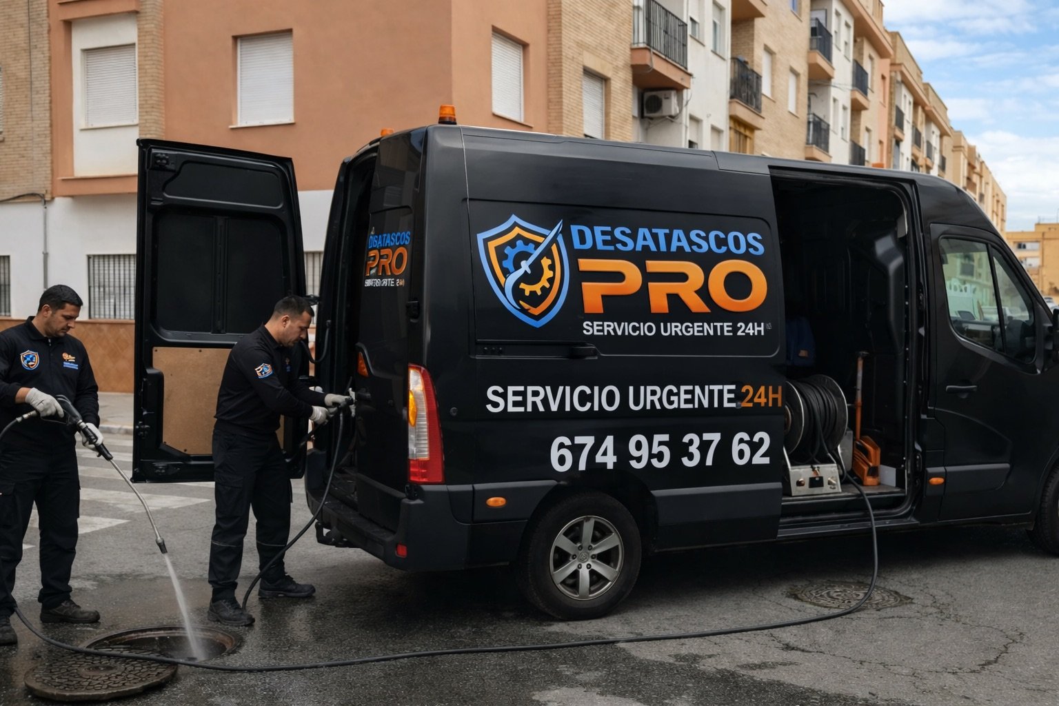 Desatasco urgente en HUelva - Desatascos PRO - furgoneta de trabajo